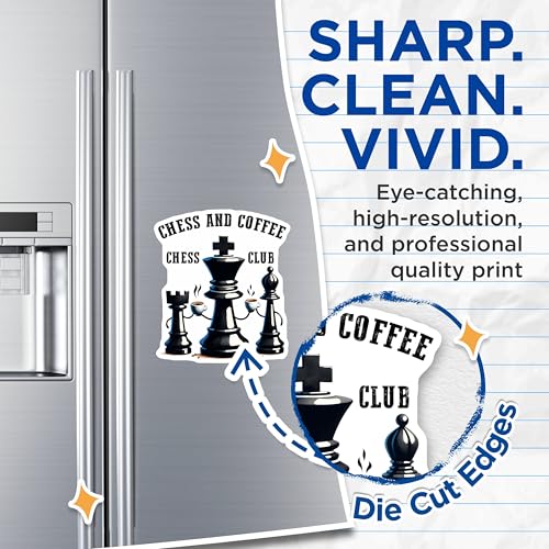 (2 Pack) Chess and Coffee Magnets - Funny Chess Club - Coffee Lover Gifts - Unique Chess Pieces - 5" On Longest Side - for Cars, Refrigerators, Lockers - Made in USA BMCS3192