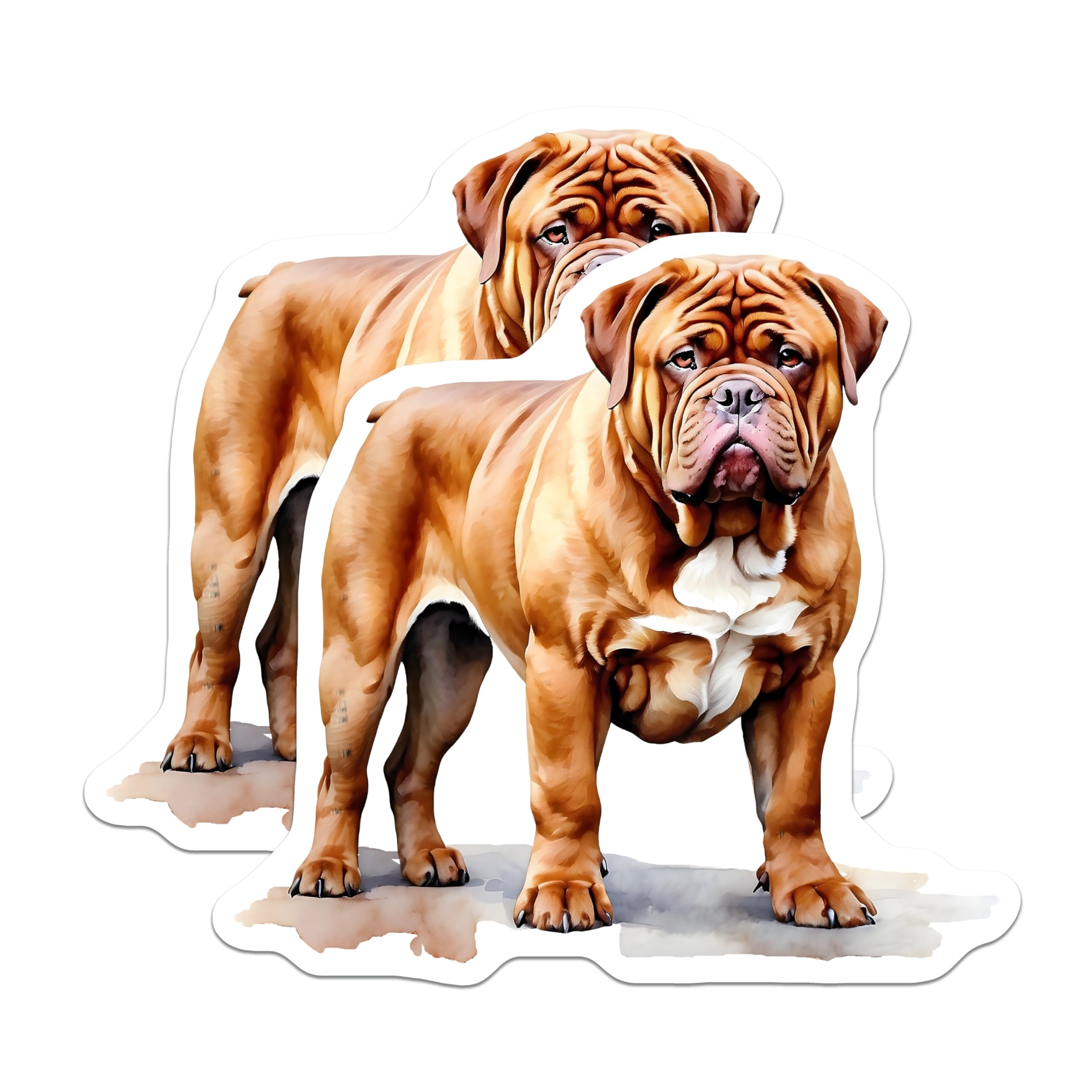 (2 Pack) Dogue de Bordeaux Magnets - French Mastiff Fridge Decors - Dog Breed Lover Gifts - 5" On Longest Side - Premium Magnet - for Cars, Refrigerators, Toolboxes, Lockers - Made in USA - MAG16226