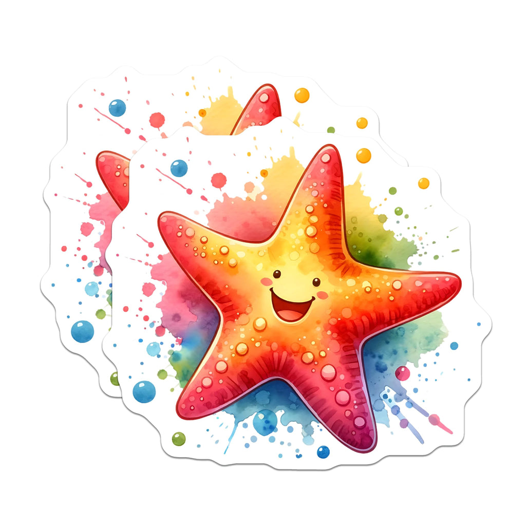 (2 Pack) Starfish Magnets - Sea Star Home Decor - Cute Starfish Art - 5" On Longest Side - Premium Magnet - for Cars, Refrigerators, Toolboxes, Lockers - Made in USA - MAG14374
