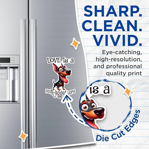 (2 Pack) Dog Love Quote Magnets - Funny Dog Parent Magnets - Pet Lovers Decor Magnets- 5" On Longest Side - for Fridges, Toolboxes, Cars - Made in USA - MAG2814