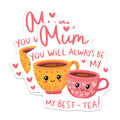 (2 Pack) Mum Best-Tea Magnets - Mother's Day Decor - Cute Teacup Appreciation - 5 Inches On Longest Side - Thick Durable Magnet - Made in USA - MAG21147