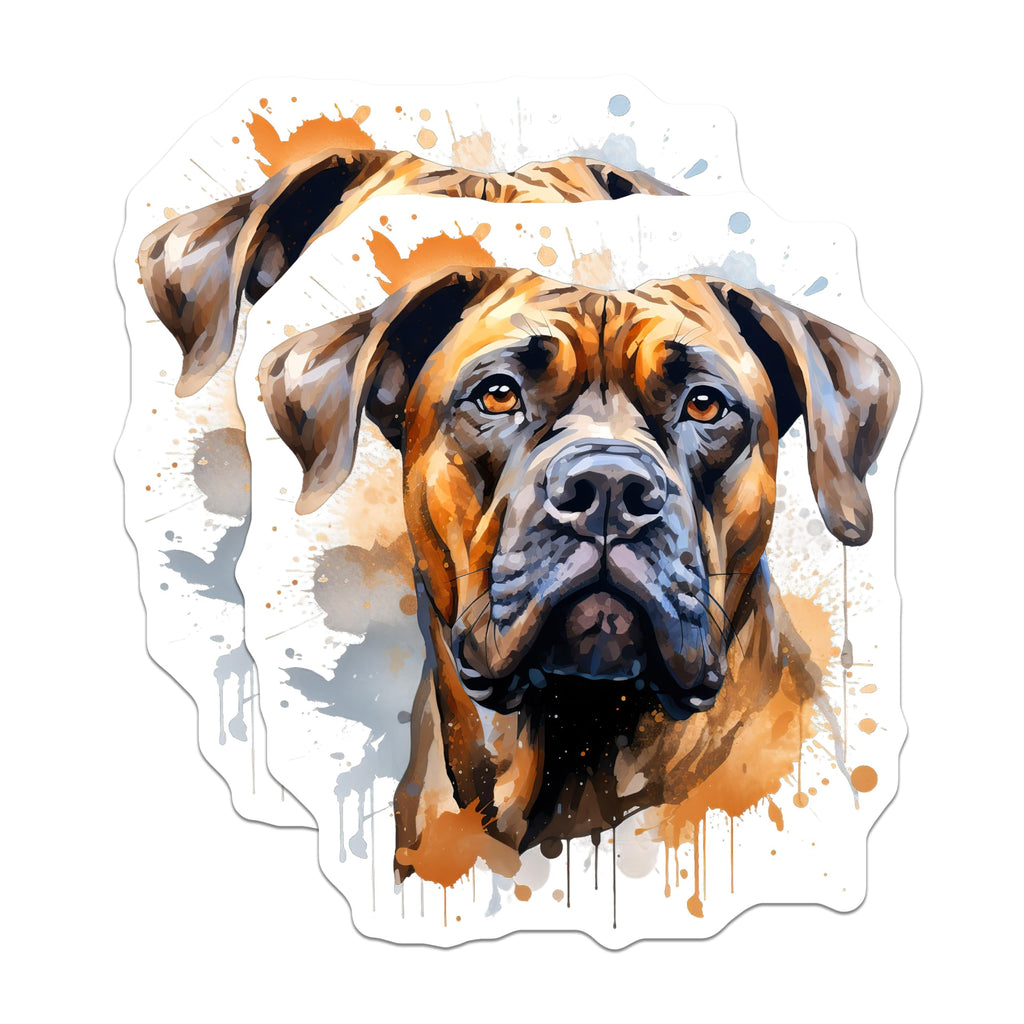 (2 Pack) Watercolor Mastiff Magnets - Dog Lover Decor - Pet Owner Art Fridge Magnets - 5 Inches On Longest Side - Thick Durable Magnet - Made in USA - MAG25484