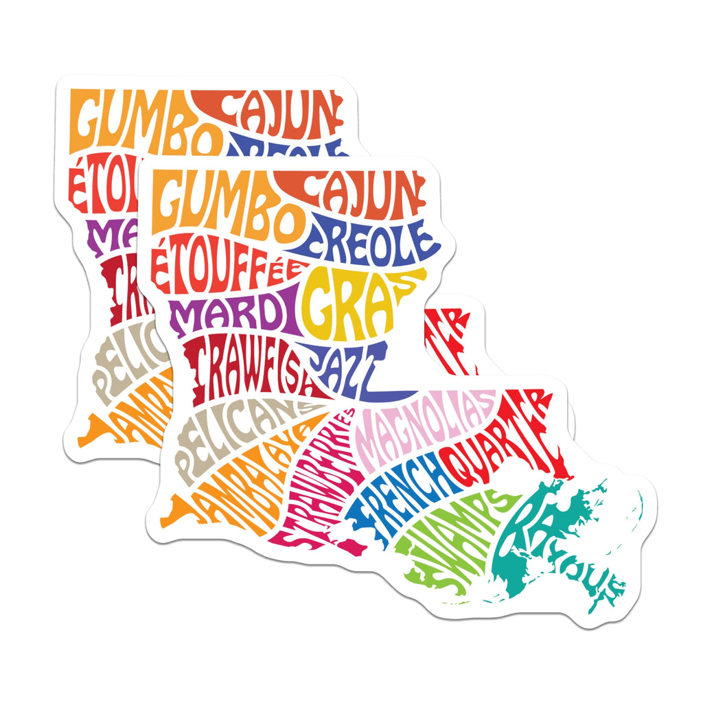 (2 Pack) Louisiana Culture Magnets - Cajun Creole Food - Mardi Gras Jazz State Decor - 5 Inches On Longest Side - Thick Durable Magnet - Made in USA - MAG19292