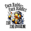 (2 Packs) Even Baddies Get Saddies Stickers - Funny Hilarious Decals - 5 Inches On Longest Side - Premium Vinyl Decal - Sticks to Any Smooth Flat Surface - Made in USA - BMCS2467