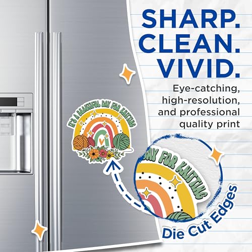 (2 Packs) It's A Beautiful Day for Knitting Magnets - Love to Knit Magnets - 5 Inches On Longest Side - Premium Magnet - for Fridges, Toolboxes, Cars - Made in USA - MAG2487