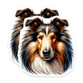 (2 Pack) Collie Dog Magnets - Rough Collie Art - Refrigerator Magnets - 5" On Longest Side - Premium Magnet - for Cars, Refrigerators, Toolboxes, Lockers - Made in USA - MAG15748