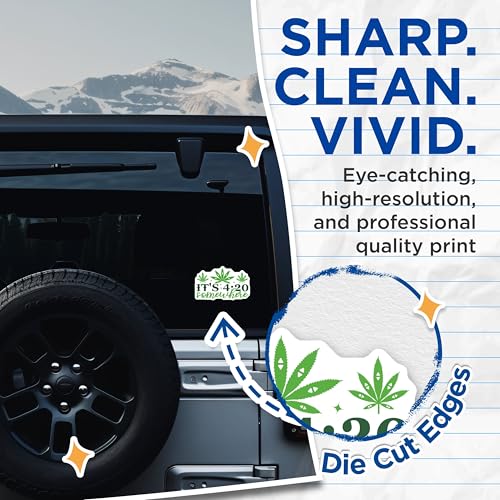 (2 Pack) It's 420 Somewhere Stickers - 5" On Longest Side - Sticks to Smooth Flat Surfaces - Made in USA - BMCS8918 - BMCS8918