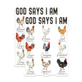 (2 Pack) God Says I Am Stickers - Inspirational Scripture Stickers - Christian Faith Stickers - 5" On Longest Side - Sticks to Any Smooth Flat Surface - Made in USA - BMCS3477
