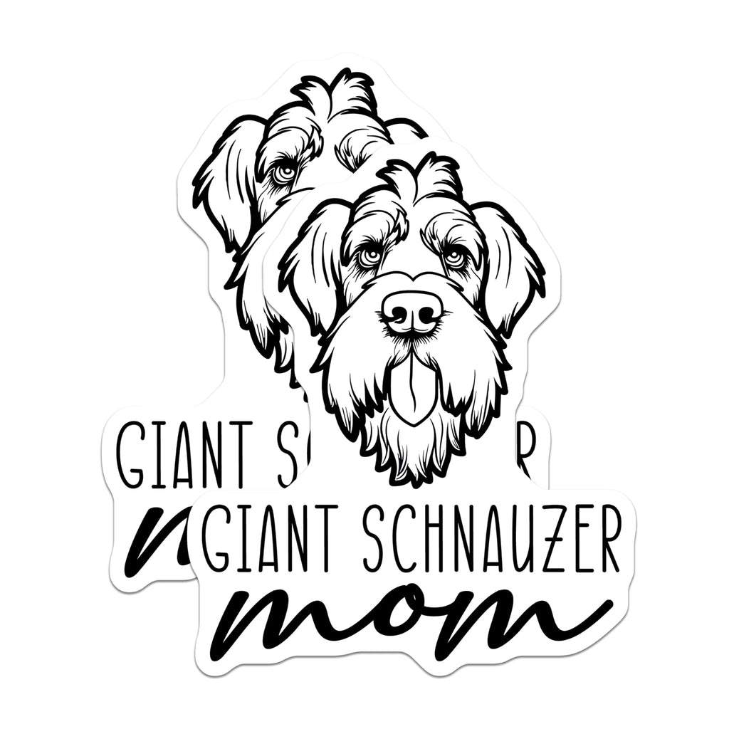 (2 Pack) Giant Schnauzer Mom Magnets - Dog Lover Decor - Pet Parent Refrigerator Accessories - 5 Inches On Longest Side - Thick Durable Magnet - Made in USA - MAG27066