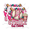 (2 Pack) Breast Cancer Awareness Magnets - Baseball Pink Ribbon Survivor - Strike Out Cancer Support - 5 Inches On Longest Side - Thick Durable Magnet - Made in USA - MAG23664