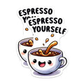 (2 Pack) Espresso Yourself Magnets - Coffee Lover Magnets - Cute Kitchen Decor Magnets - 5" On Longest Side - for Cars, Refrigerators, Toolboxes, Lockers - Made in USA BMCS3286