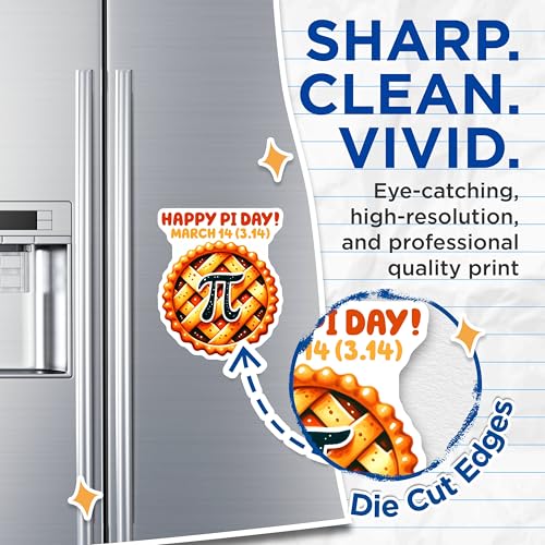 (2 Pack) Happy Pi Day Magnets - Math Geek Decor - Perfect for Pi Day - 5" On Longest Side - for Cars, Fridges, Toolboxes - Made in USA - MAG8170