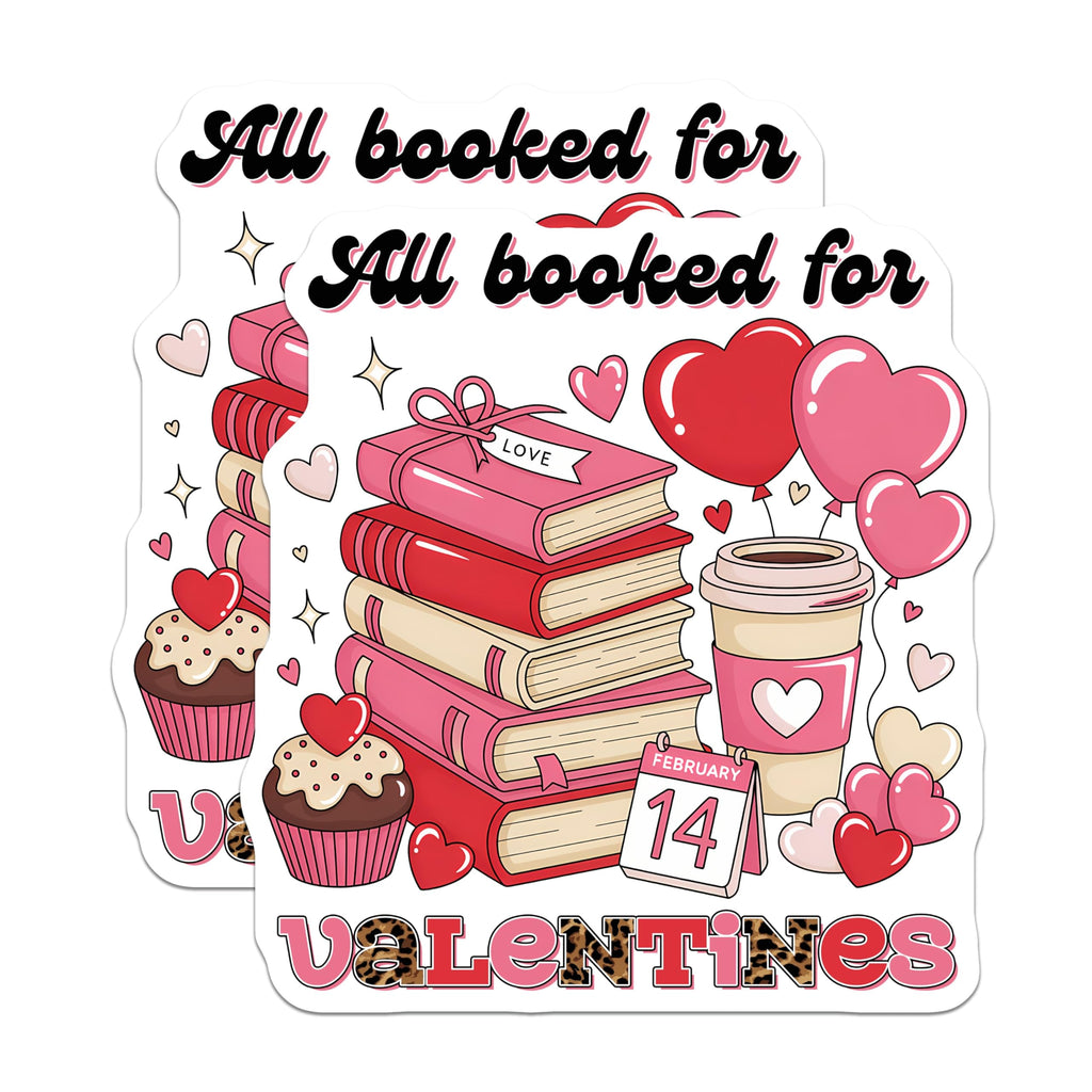 (2 Pack) Valentines Day Magnets - All Booked for Valentines - February 14th Magnet - 5" On Longest Side - Premium Magnet - for Cars, Refrigerators, Toolboxes, Lockers - Made in USA - MAG16926