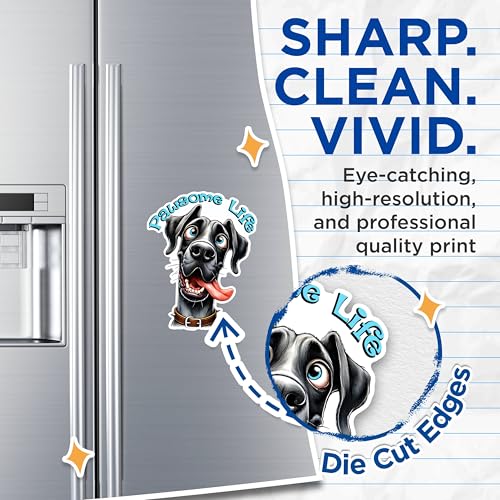 (2 Pack) Pawsome Life Magnets - Cute Dog Magnets - Funny Dog Lover Magnets - Pet Lovers Magnets- 5" On Longest Side - for Fridges, Toolboxes, Cars - Made in USA - MAG2808