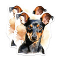 (2 Pack) Miniature Pinscher Magnets - Min Pin Dog Art - Watercolor Pet Lover Decor - 5 Inches On Longest Side - Thick Durable Magnet - Made in USA - MAG30389