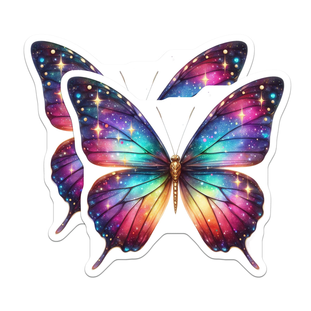(2 Pack) Galaxy Butterfly Magnets - Celestial Space Decor - Whimsical Aesthetic Art for Fridge - 5 Inches On Longest Side - Thick Durable Magnet - Made in USA - MAG37668