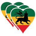 (3 Pack) Ethiopian Lion Decals - Rasta Lion - Reggae Decals - 3 Inches On Longest Side - Easy Peel & Apply - Made in USA - 3MCS4989