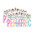 (2 Pack) Pediatric Nurse Stickers - Cute Floral Nurse Sticker - Colorful Nurse Sticker for Nurses - 5" On Longest Side - Sticks to Smooth Flat Surfaces - Made in USA - BMCS9143