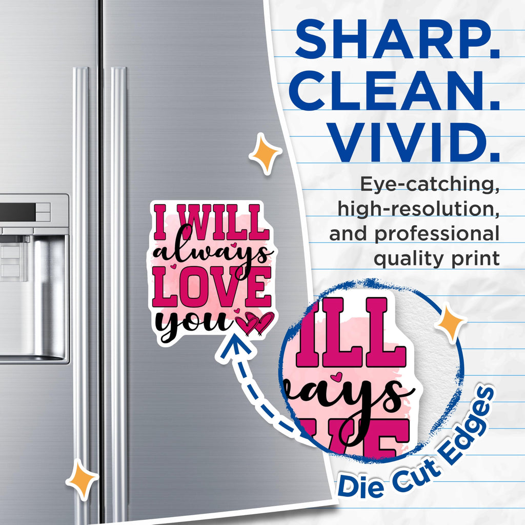 (2 Pack) Always Love You Magnets - Romantic Message Decor - Valentine's Day Keepsakes - 5 Inches On Longest Side - Thick Durable Magnet - Made in USA - MAG20621