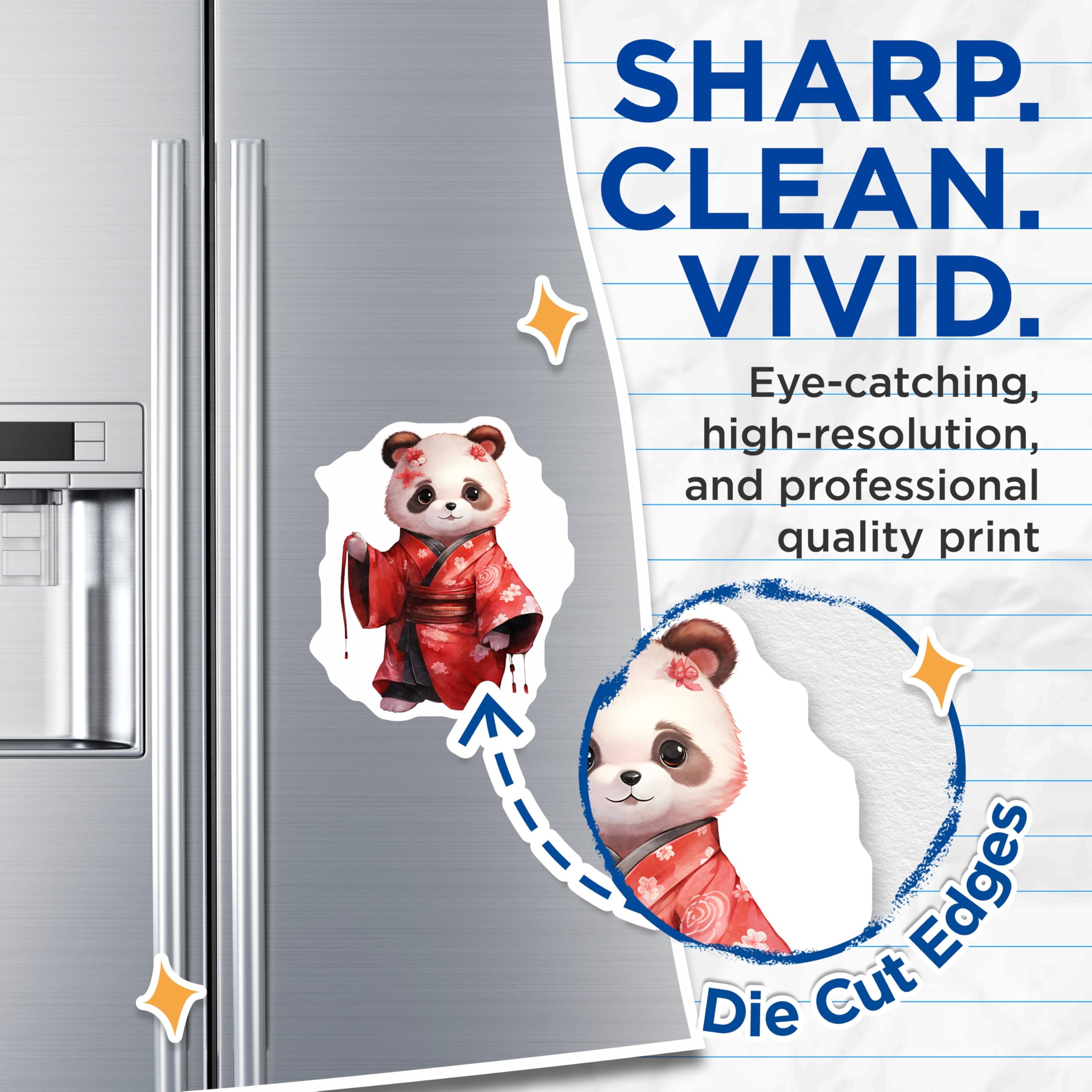 (2 Pack) Panda Bear Magnets - Kimono Panda - Cute Panda Decor - 5" On Longest Side - Premium Magnet - for Cars, Refrigerators, Toolboxes, Lockers - Made in USA - MAG16782