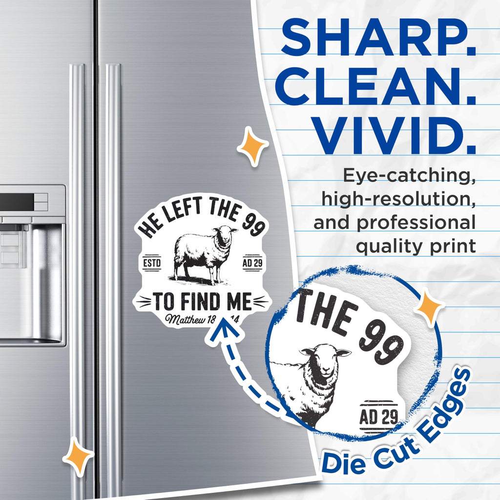 (2 Pack) Lost Sheep Christian Magnets - Matthew 18:12-14 Scripture Verse - Religious Refrigerator Decor - 5 Inches On Longest Side - Thick Durable Magnet - Made in USA - MAG24467