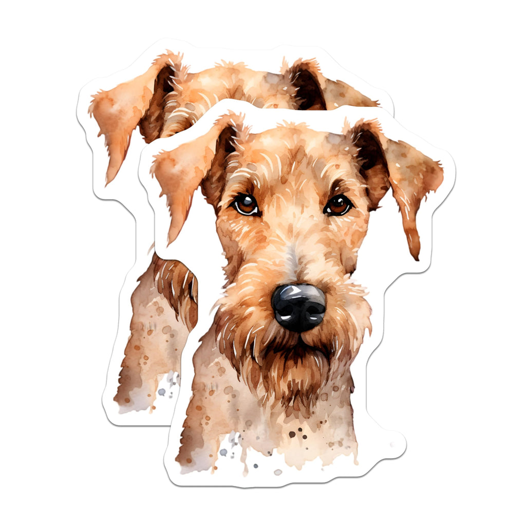 (2 Pack) Irish Terrier Magnets - Watercolor Dog Art - Pet Owner Display - 5 Inches On Longest Side - Thick Durable Magnet - Made in USA - MAG29660