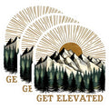 (3 Pack) Get Elevated Decals - Mountain Forest Decal - Laptop Decal - 3 Inches On Longest Side - Easy Peel & Apply - Made in USA - 3MCS2047