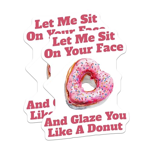 (2 Pack) Donut Heart Fun Magnets - Humorous Kitchen Magnet Set - Playful Food Joke Magnets - 5" On Longest Side - for Cars, Refrigerators, Toolboxes, Lockers - Made in USA BMCS3483