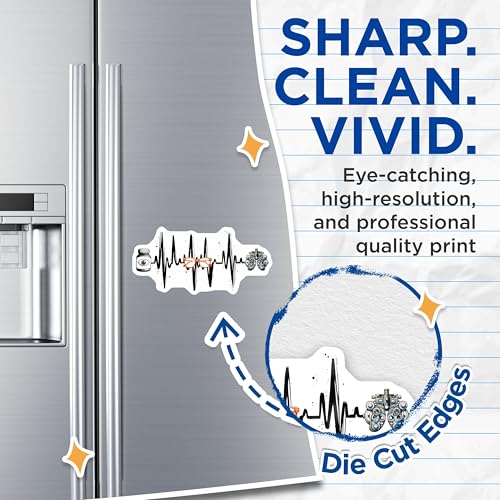 (2 Pack) Eye Test Magnets - Heartbeat Design - 5" On Longest Side - for Cars, Fridges, Toolboxes - Made in USA - MAG8082