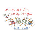 (2 Pack) Patriotic History Magnets - 1776 2026 Celebration - 550 Years Anniversary - 5 Inches On Longest Side - Thick Durable Magnet - Made in USA - MAG27626