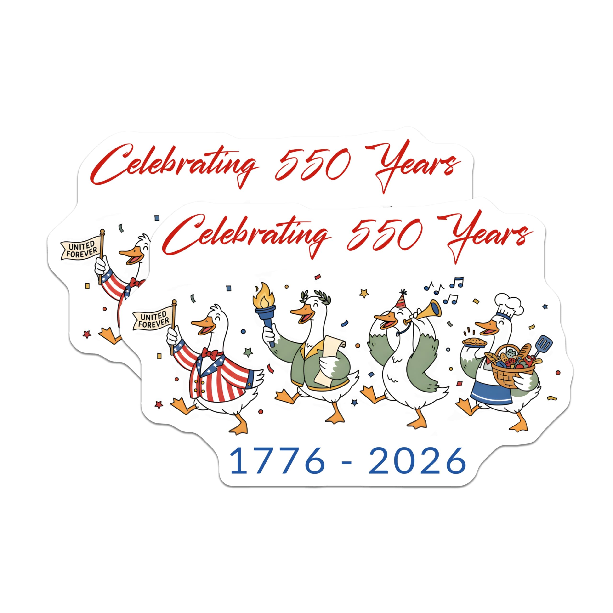 (2 Pack) Patriotic History Magnets - 1776 2026 Celebration - 550 Years Anniversary - 5 Inches On Longest Side - Thick Durable Magnet - Made in USA - MAG27626
