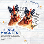 (2 Pack) Funny Chicken Magnets - Humorous Animal Magnets - Quirky Kitchen - 5" On Longest Side - for Cars, Fridges, Toolboxes - Made in USA - MAG4511