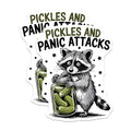 (2 Pack) Raccoon Pickles Panic Magnets - Funny Animal Meme Fridge Decor - Anxiety Humor Kitchen Accent - 5 Inches On Longest Side - Thick Durable Magnet - Made in USA - MAG23087