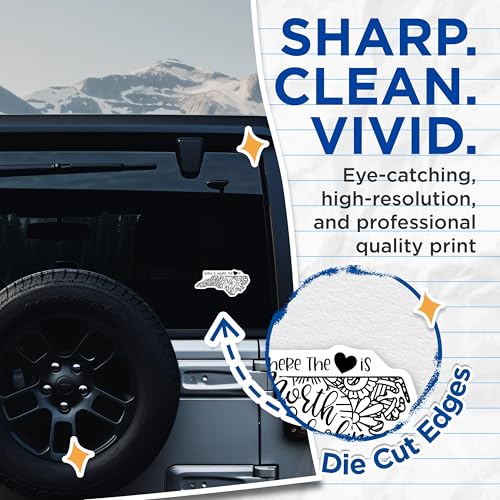 (2 Pack) North Carolina Home Stickers - State Pride Decal - Travel Souvenir - 5" On Longest Side - Sticks to Smooth Flat Surfaces - Made in USA - BMCS9083