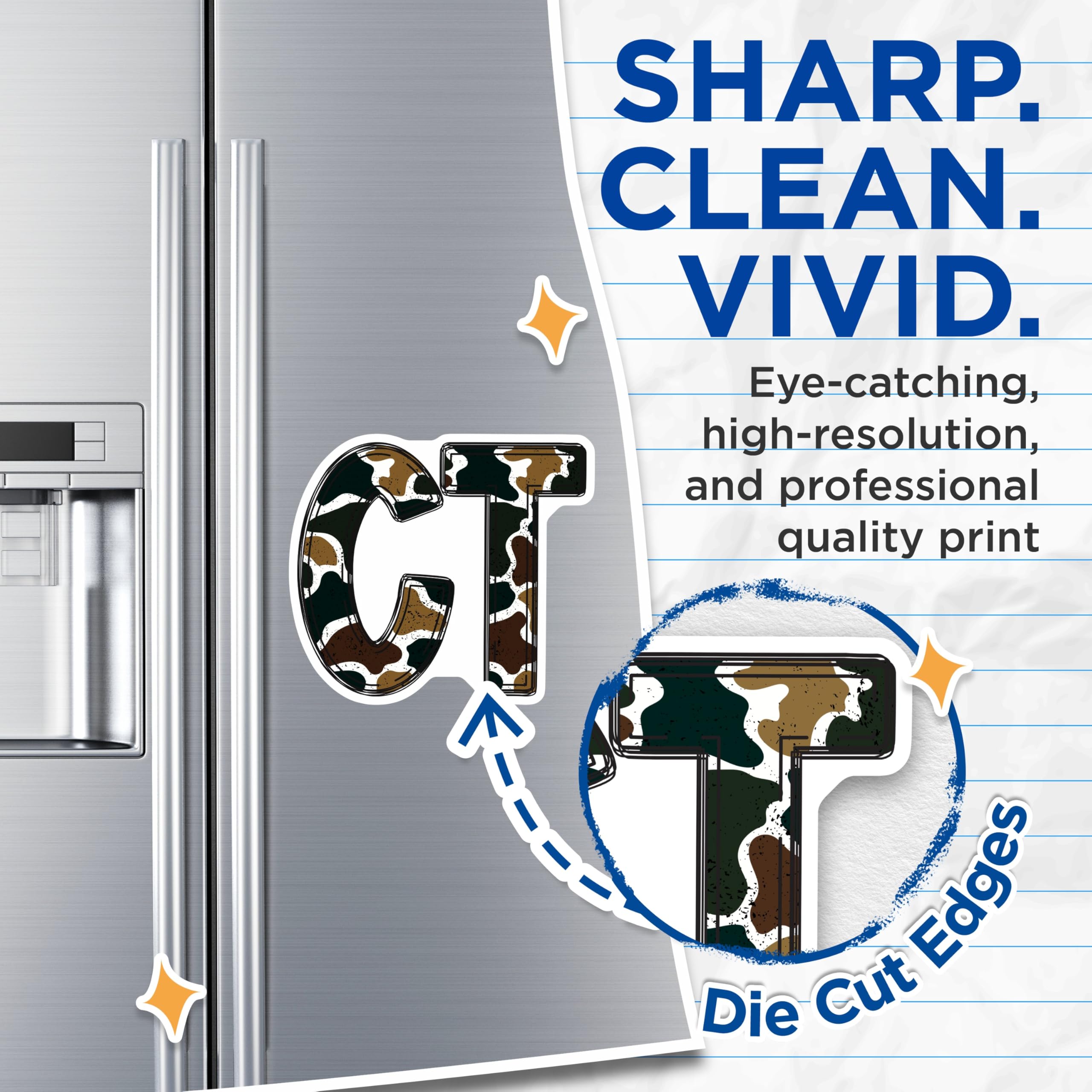 (2 Pack) CT Camo Magnets - Camouflage Letters Fridge - Military Style Decor - Tactical Pattern - Outdoor Theme Art - Man Cave - 5 Inches On Longest Side - Thick Durable Magnet - Made in USA - MAG21775