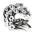 (2 Pack) Hawaiian Sea Turtle Magnets - Ocean Animal Decor - Tropical Flower Fridge Decor - Beach House Decor - 5 Inches On Longest Side - Thick Durable Magnet - Made in USA - MAG36948