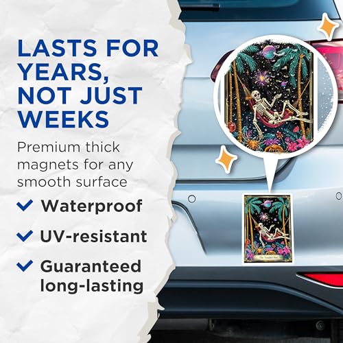 (2 Pack) The Tangled Rest Artwork Magnet - Tropical Skeleton Decor - 5" On Longest Side - Sticks to Smooth Flat Surfaces - Made in USA - MAG10019