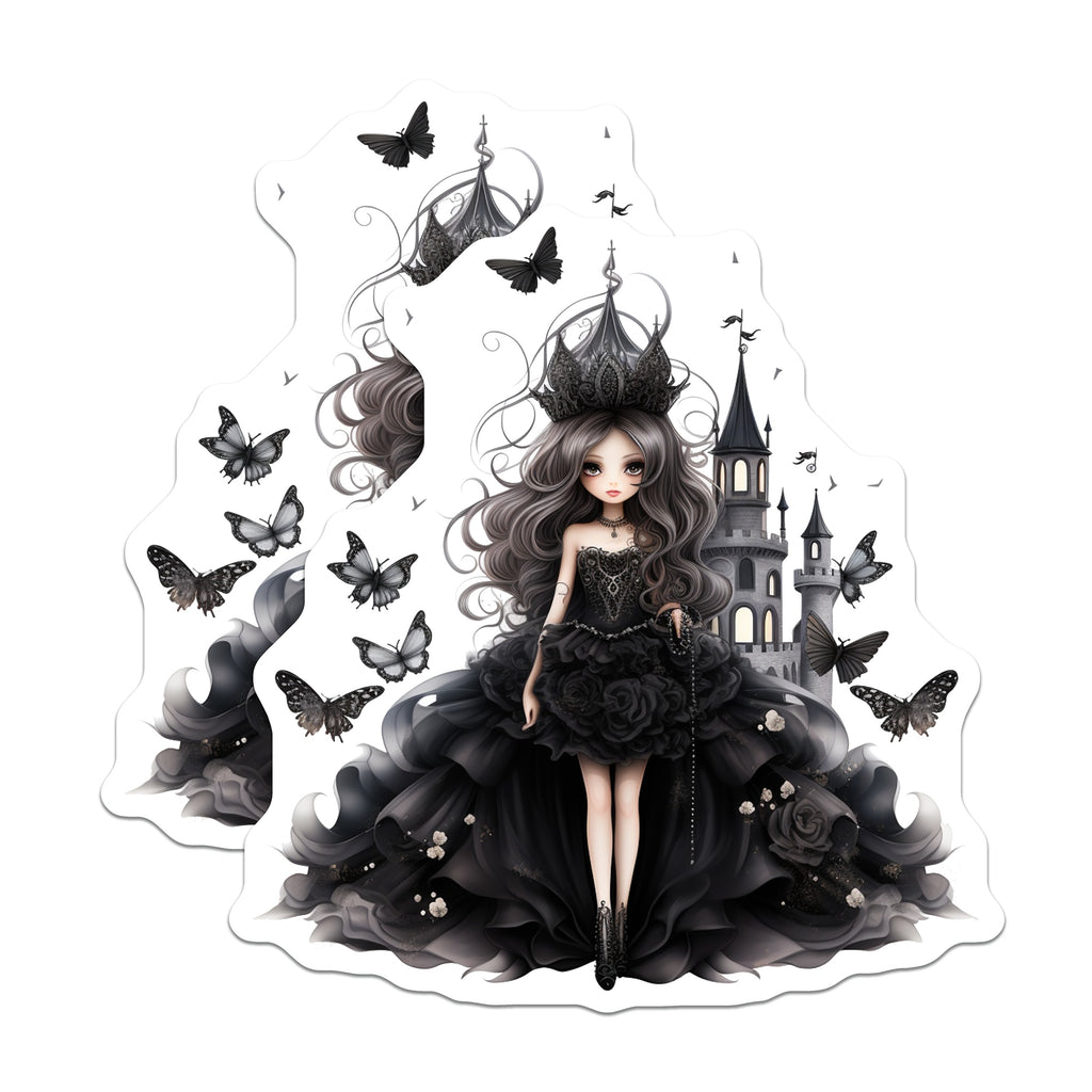 (2 Pack) Gothic Princess Magnets - Dark Fantasy Decor - Whimsigoth Fairycore Art - Alternative Castle Queen - 5 Inches On Longest Side - Thick Durable Magnet - Made in USA - MAG38193