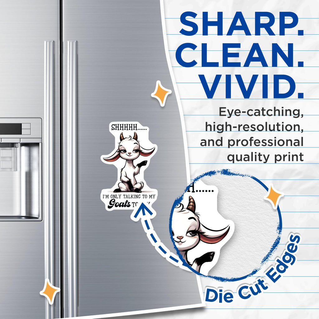 (2 Pack) Goat Magnets - Funny Animal Sayings - Sarcastic Goat Lover Decor - 5" On Longest Side - Premium Magnet - for Cars, Refrigerators, Toolboxes, Lockers - Made in USA - MAG16890