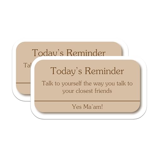(2 Pack) Positive Affirmation Stickers - Inspirational Quote - Daily Reminder - 5" On Longest Side - Sticks to Smooth Flat Surfaces - Made in USA - BMCS8327