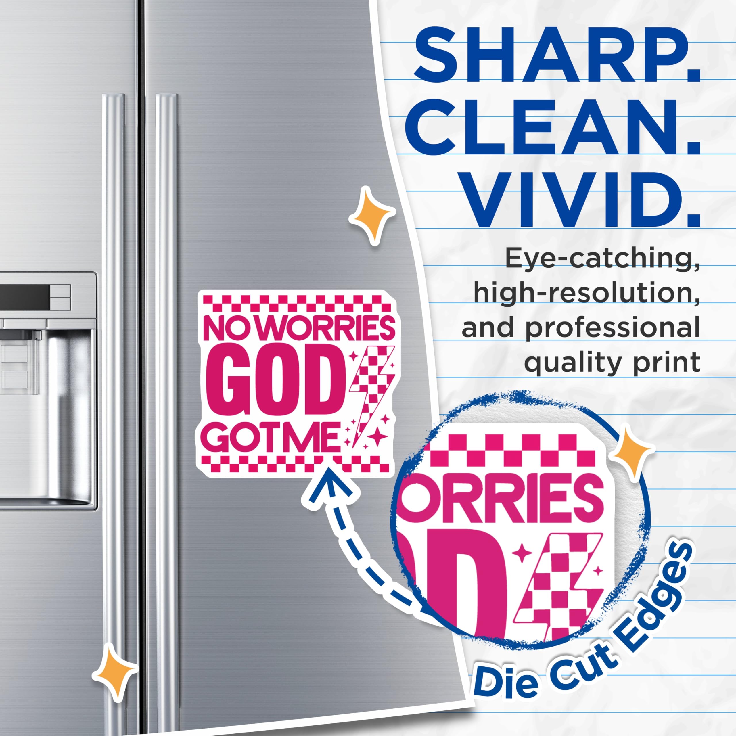 (2 Pack) No Worries God Got Me Magnets - Christian Faith Decor - Uplifting Spiritual Reminder - 5 Inches On Longest Side - Thick Durable Magnet - Made in USA - MAG30883