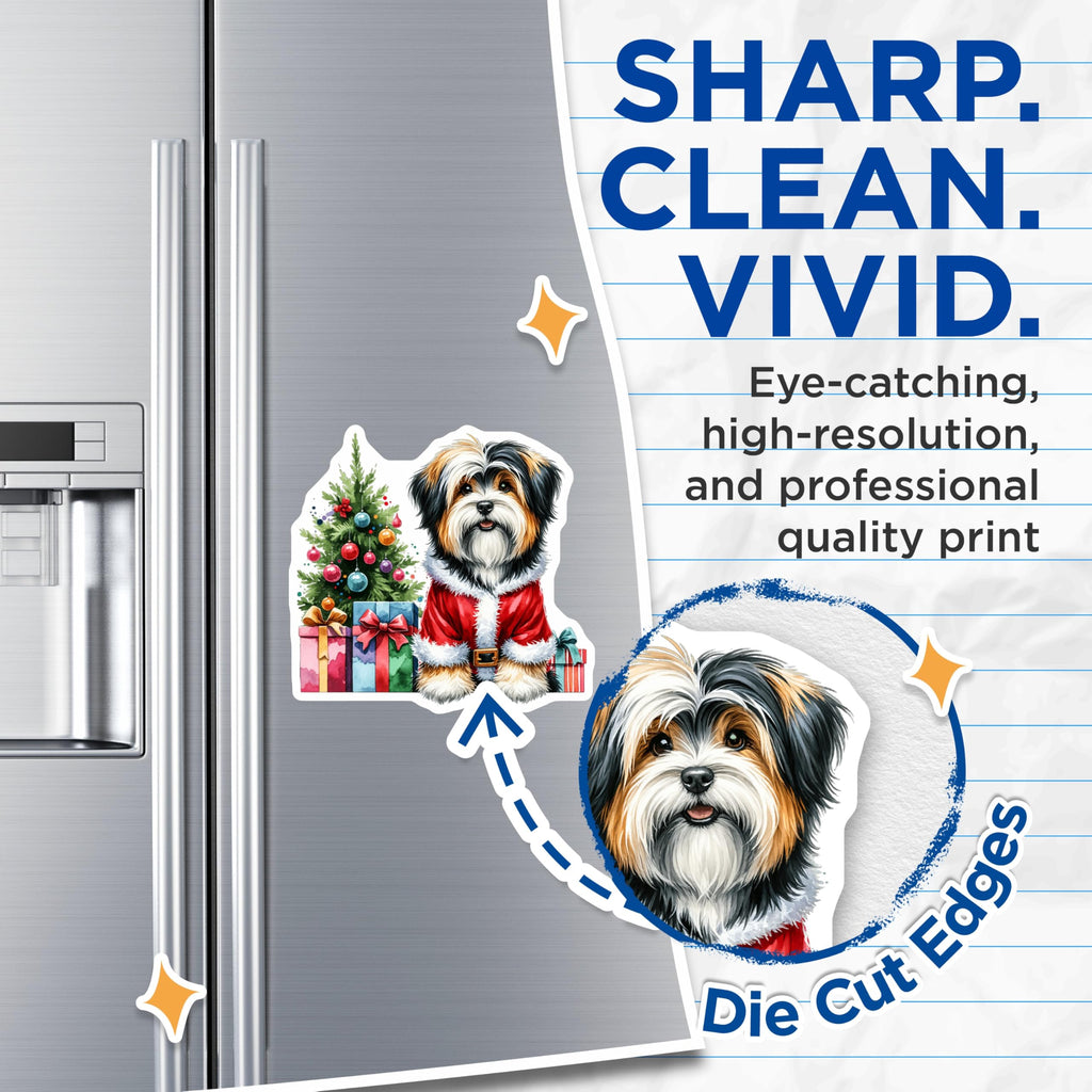 (2 Pack) Adorable Santa Havanese Dog Magnets - Merry Christmas Pet Puppy - Festive Holiday Refrigerator Accessory - 5 Inches On Longest Side - Thick Durable Magnet - Made in USA - MAG24585