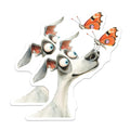 (2 Pack) Whimsical Dog Butterfly Magnets - Curious Animal Art - Pet Lover Decor - 5 Inches On Longest Side - Thick Durable Magnet - Made in USA - MAG29785