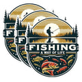 (3 Pack) Fishing Decals - Fisherman Lifestyle - Laptop Decal - 3 Inches On Longest Side - Easy Peel & Apply - Made in USA - 3MCS1469