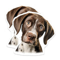 (2 Pack) Curious Puppy Magnets - Brown White Pointer Dog - Head Tilt Adorable Pet Decor - Kitchen Fridge Office - 5 Inches On Longest Side - Thick Durable Magnet - Made in USA - MAG24980