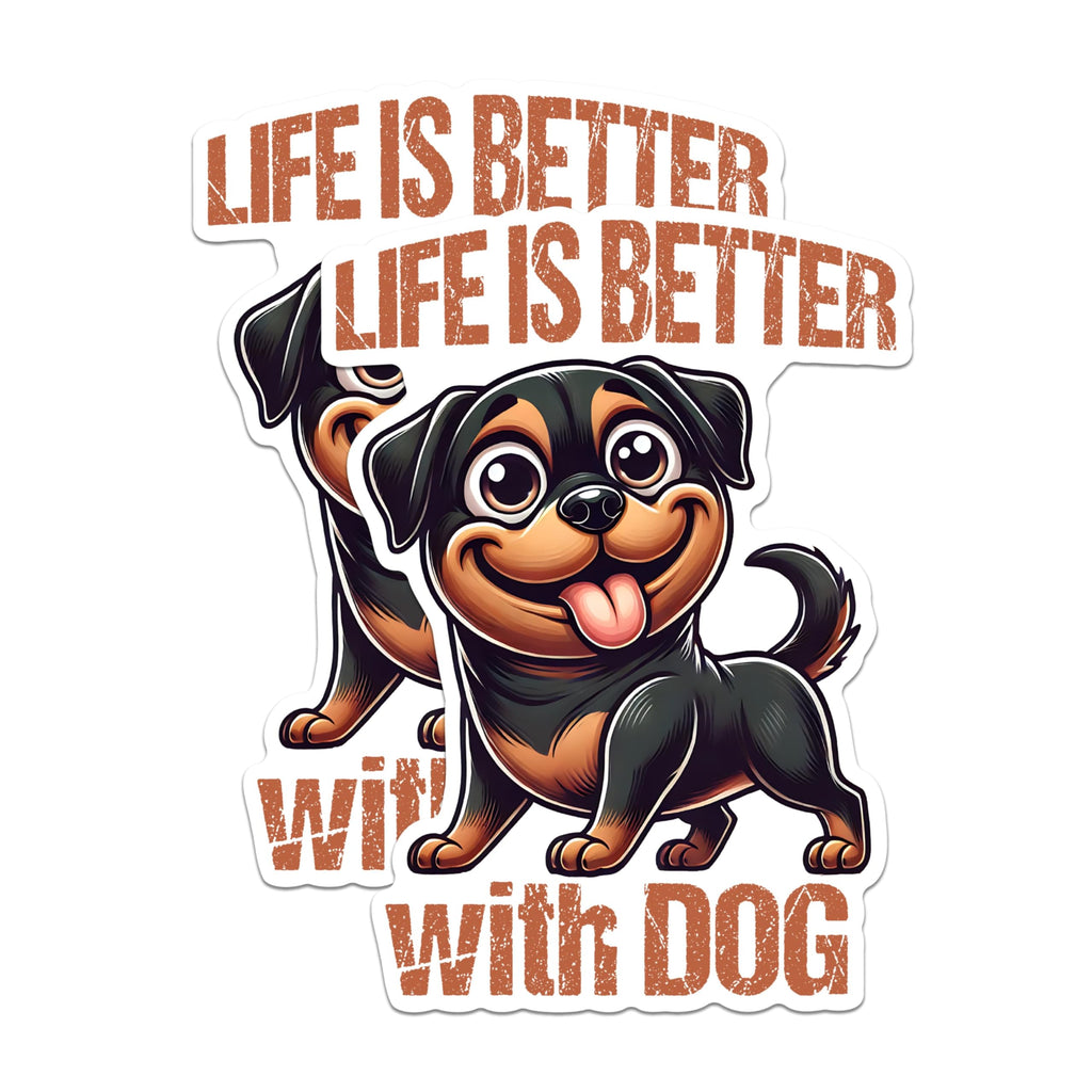 (2 Packs) Life is Better with Dog Magnets - German Shepherd Magnets - 5 Inches On Longest Side - Premium Magnet - for Fridges, Toolboxes, Cars - Made in USA - MAG2399