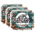 (3 Pack) Respect The Locals Decals - Sea Turtle Decal - Laptop Decal - 3 Inches On Longest Side - Easy Peel & Apply - Made in USA - 3MCS1841