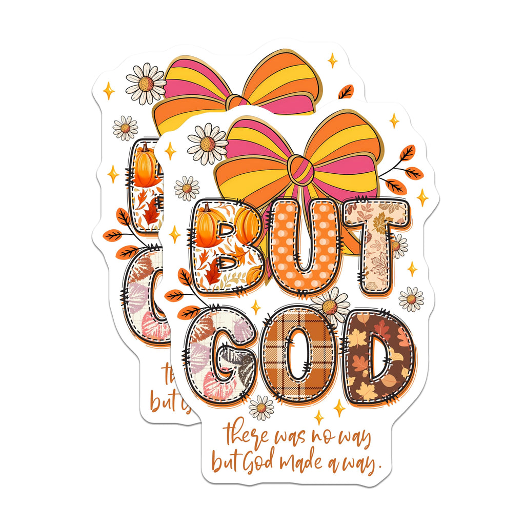 (2 Pack) But God Magnets - Inspirational Faith Decor - Autumn Farmhouse Refrigerator Magnets - 5 Inches On Longest Side - Thick Durable Magnet - Made in USA - MAG28914