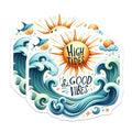 (2 Pack) High Tides Magnets Magnets - Good Vibes - Ocean Wave Art - 5" On Longest Side - Made in USA - Sticks to Refrigerators & Metal Surfaces - MAG9300
