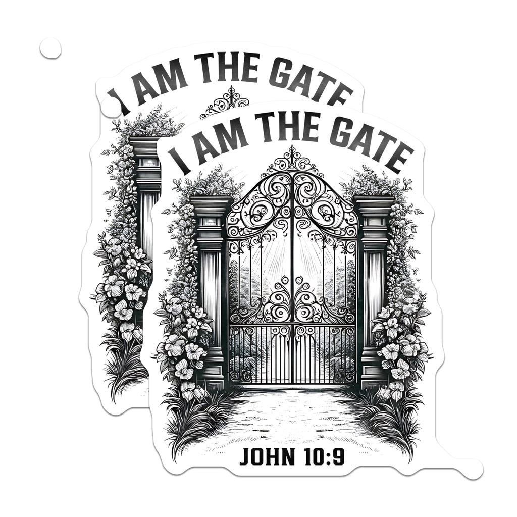 (2 Pack) Christian Scripture Magnets - John 10:9 Bible Verse - I Am The Gate Religious Art Decor - 5 Inches On Longest Side - Thick Durable Magnet - Made in USA - MAG28806